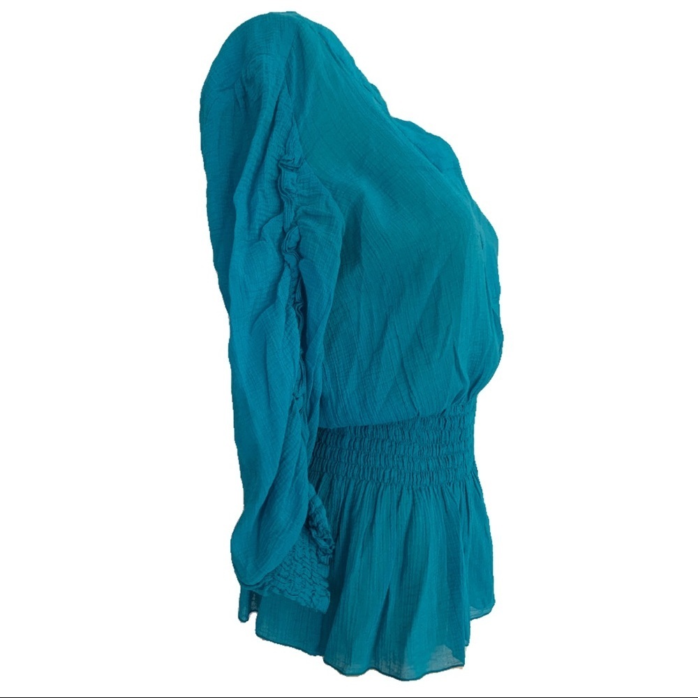 Teal Long Sleeve Blouse - Picture 4 of 5